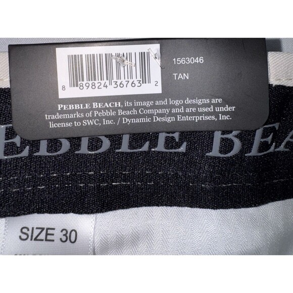 Pebble Beach Dry-Luxe Performance Mens Size 30 Tan Shorts Golf Casual Chino New - Picture 6 of 7